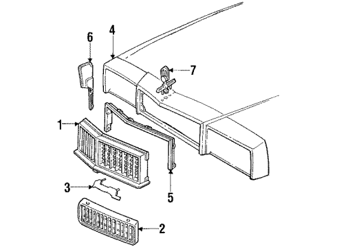 1987 Pontiac Grand Prix Ornament, Front Diagram for 10030133