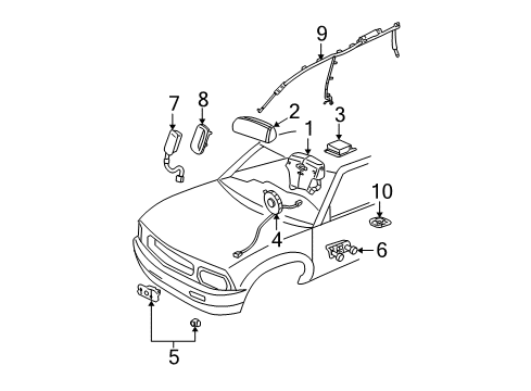 2009 GMC Envoy Air Bag Components Diagram