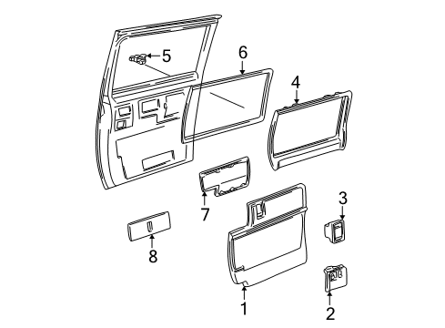 1995 GMC Safari Window Trim, Rear Diagram for 15716476