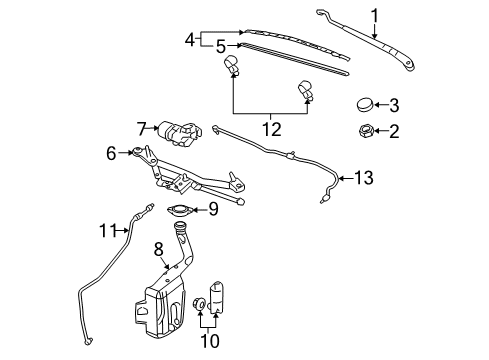 2008 Chevy Cobalt Wiper & Washer Components Diagram