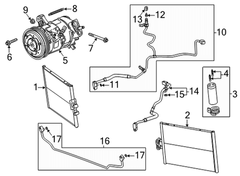 2021 Chevy Corvette A/C Condenser, Compressor & Lines Diagram