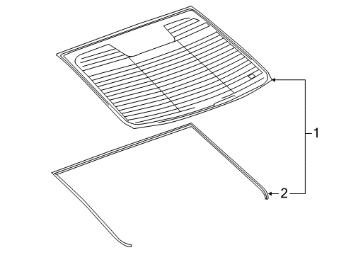 2015 Buick Verano Back Glass, Reveal Moldings Diagram