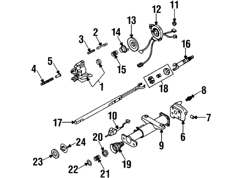 2002 Oldsmobile Silhouette Steering Column Housing & Components, Shaft & Internal Components Diagram
