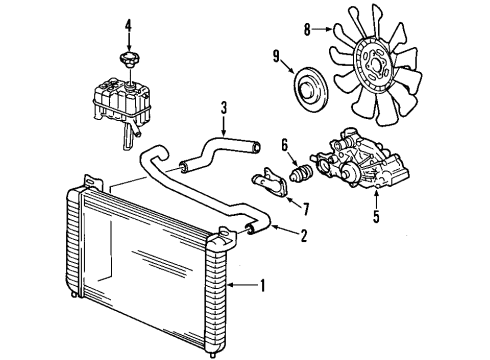 2007 GMC Sierra 3500 HD Fan Blade Diagram for 15102144