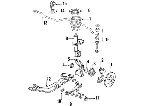 1991 Chevy Corsica Coil Spring, Front Diagram for 14087373