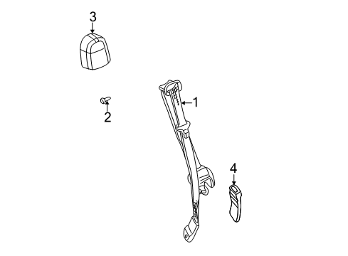 2004 Cadillac Escalade EXT Front Seat Belts Diagram