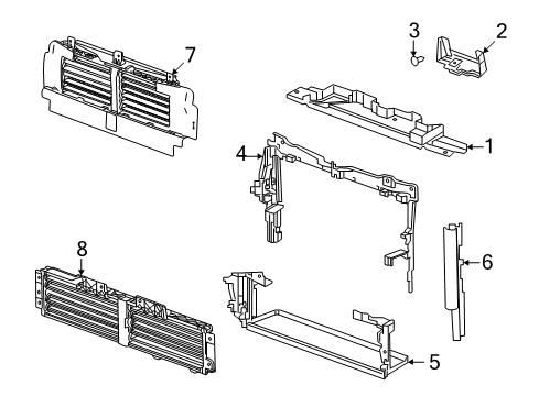2023 Cadillac XT5 Radiator & Components Diagram