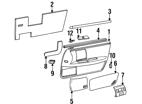 1993 Cadillac Seville Interior Trim - Front Door Diagram