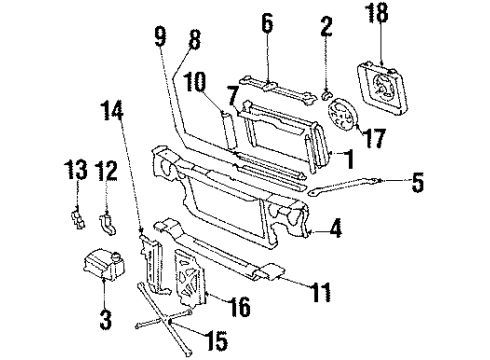 1987 Pontiac 6000 Radiator & Components, Cooling Fan Diagram