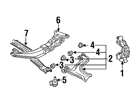 1998 Buick Skylark Front Suspension Components, Lower Control Arm, Stabilizer Bar Diagram