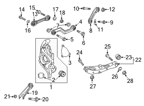 2018 Buick LaCrosse Lower Control Arm, Silver Coated, Rear Diagram for 22985456