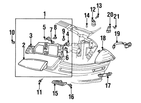1995 Pontiac Grand Am Bulb & Socket Diagram for 19257054