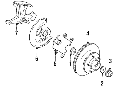 1987 GMC R2500 Front Brakes Diagram