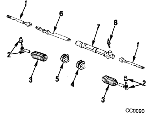 1984 Chevy Citation II Tie Rod Boot Diagram for 7839156