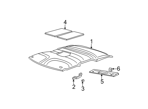 1996 GMC Jimmy Interior Trim - Roof Diagram