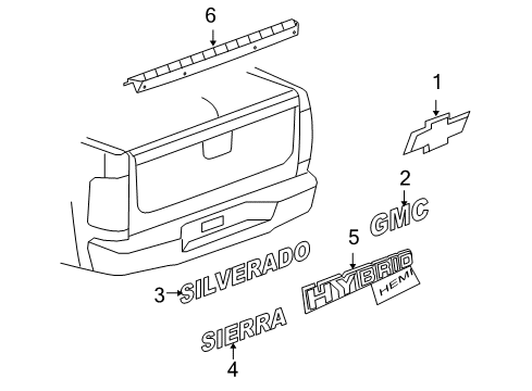 2013 GMC Sierra 1500 Exterior Trim - Pick Up Box Diagram 8 - Thumbnail