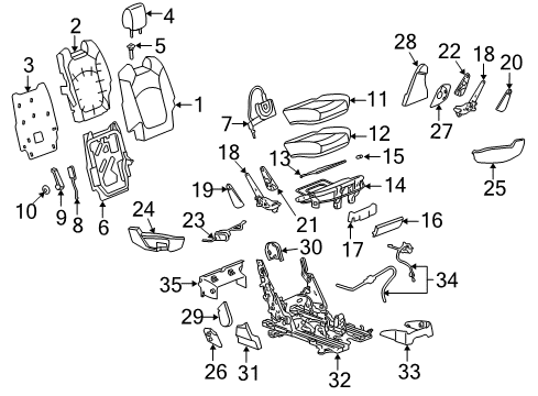 2009 Saturn Outlook Second Row Seats Diagram 3 - Thumbnail