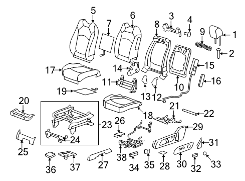 2016 Buick Enclave Driver Seat Components Diagram