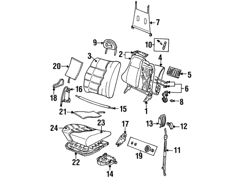 1998 Cadillac Catera Seat Back Pad Diagram for 9147165