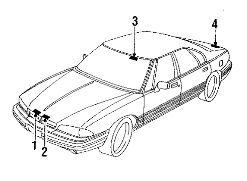 1990 Pontiac Bonneville Emission Label Diagram for 25534130