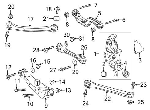2024 Cadillac XT4 Rear Suspension Diagram