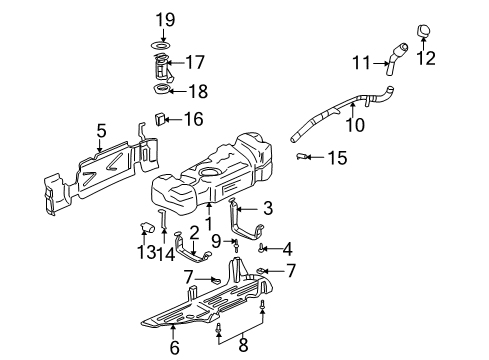 2003 GMC Envoy Fuel Filter Diagram for 19368932