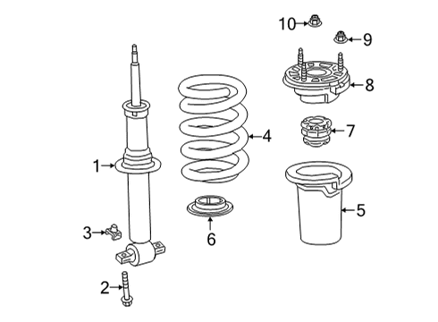 2021 Chevy Suburban Struts & Components - Front Diagram 4 - Thumbnail