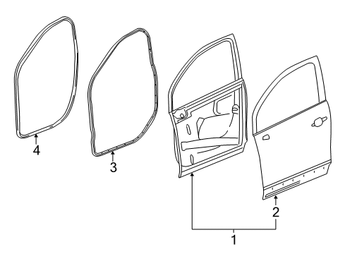 2022 Chevy Trax Door & Components Diagram