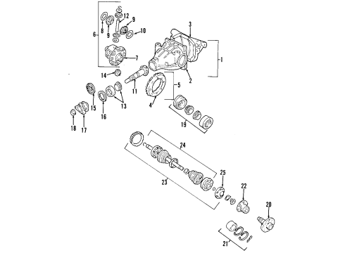 2000 Cadillac Catera Rear Axle, Differential, Propeller Shaft Diagram