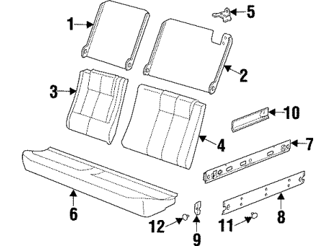 1998 Saturn SL2 Cover Retainer, Rear Diagram for 21047990