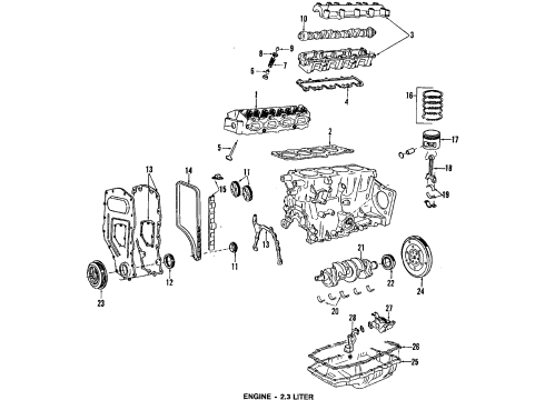 1992 Chevy Beretta Engine Parts & Mounts, Timing, Lubrication System Diagram 6 - Thumbnail