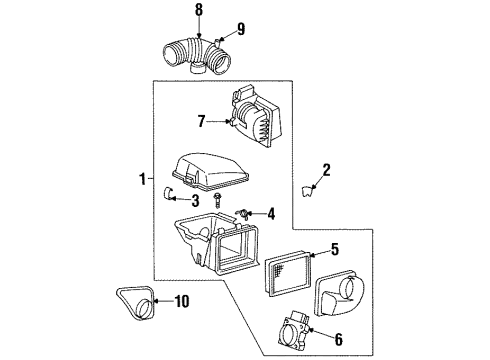1998 Pontiac Grand Prix Air Cleaner Assembly Diagram for 25169644