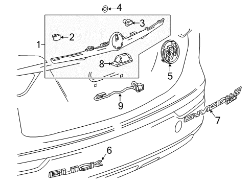 2016 Buick Envision Exterior Trim - Lift Gate Diagram