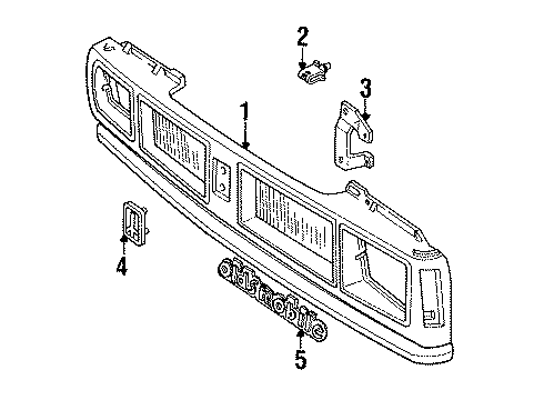 1993 Oldsmobile Bravada Emblem Diagram for 15636142