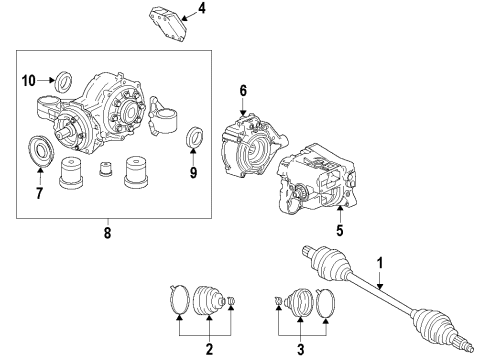 2014 Cadillac XTS Rear Axle, Axle Shafts & Joints, Differential, Drive Axles, Propeller Shaft Diagram