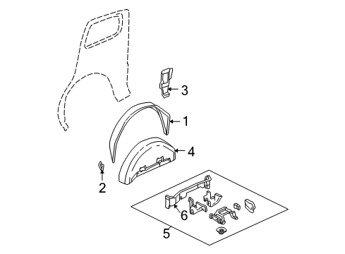 1997 Chevy Venture Inner Structure - Side Panel Diagram 3 - Thumbnail
