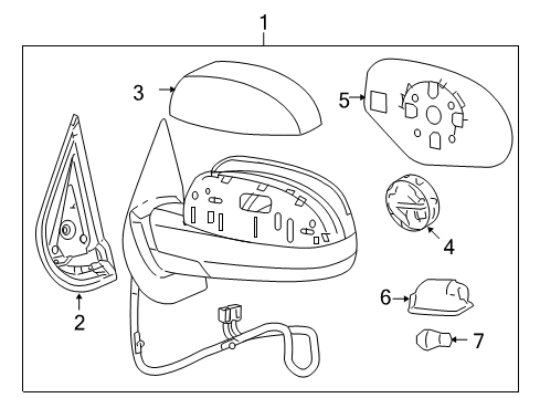 2012 GMC Yukon Outside Mirrors Diagram