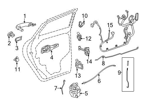 2022 Chevy Trax Lock & Hardware Diagram