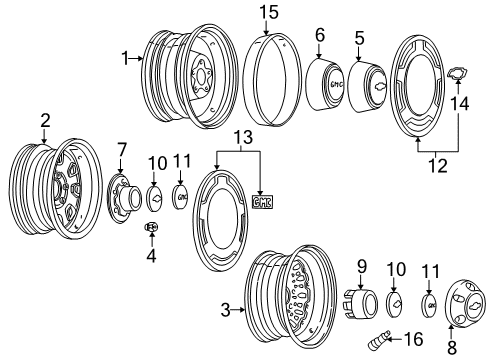 2004 GMC Safari Wheels Diagram