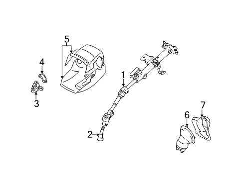 2003 Pontiac Vibe Steering Column Diagram for 88972258