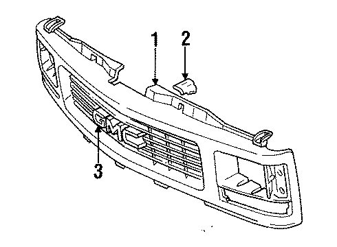 1999 Cadillac Escalade Grille & Components Diagram