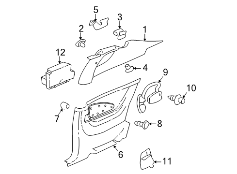 2004 Chevy Monte Carlo Interior Trim - Quarter Panels Diagram