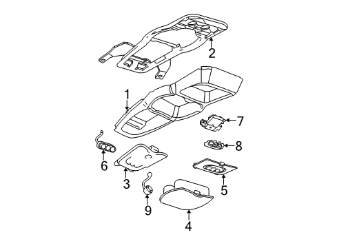 2002 Buick Rendezvous Overhead Console Diagram 2 - Thumbnail