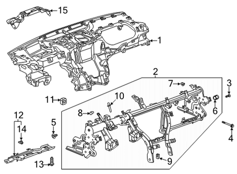 2020 Cadillac CT4 Reinforcement Beam Bolt Diagram for 11546646