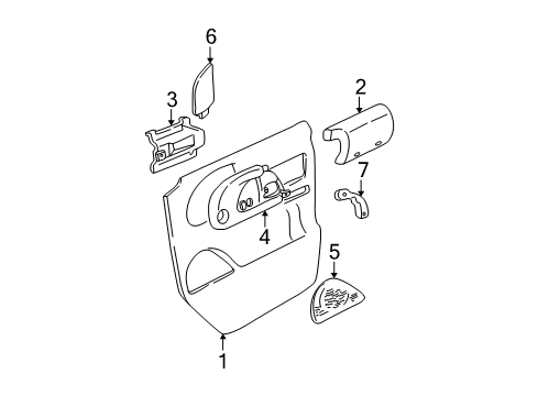 2004 GMC Safari Interior Trim - Front Door Diagram