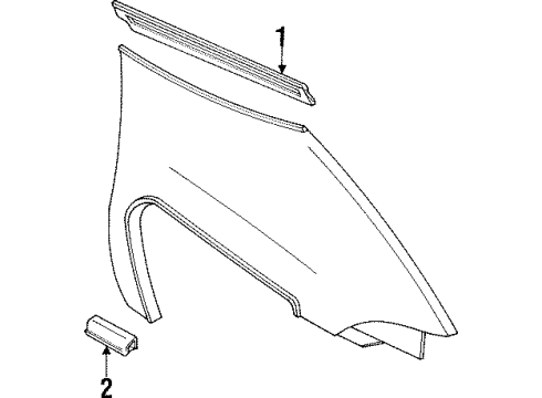 1994 Oldsmobile Silhouette Upper Molding, Front Driver Side Diagram for 10188448