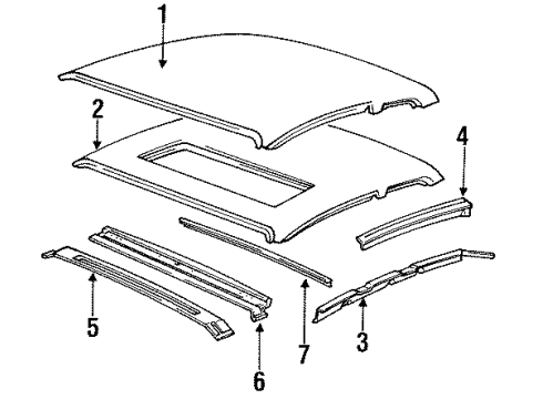1990 Oldsmobile Cutlass Calais Drip Molding, Black, Passenger Side Diagram for 22567308