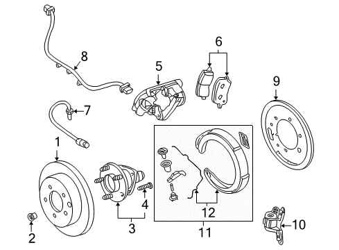 2004 Pontiac Montana Brake Components, Brakes Diagram 2 - Thumbnail