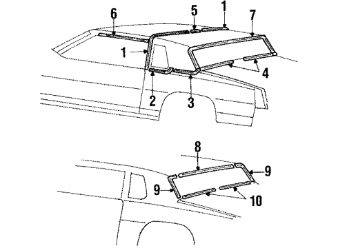 1987 Oldsmobile Cutlass Salon Reveal Molding, Driver Side Diagram for 20291223