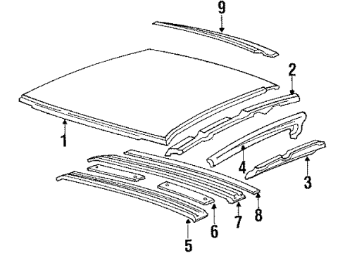 1993 Chevy Beretta Weatherstrip, Passenger Side Diagram for 10073938